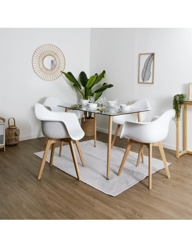 Lot De 4 Fauteuils Polypropilène Blanc Home Deco Factory