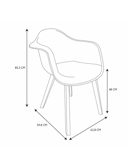 Lot De 6 Fauteuils Polypropilène Blanc Home Deco Factory