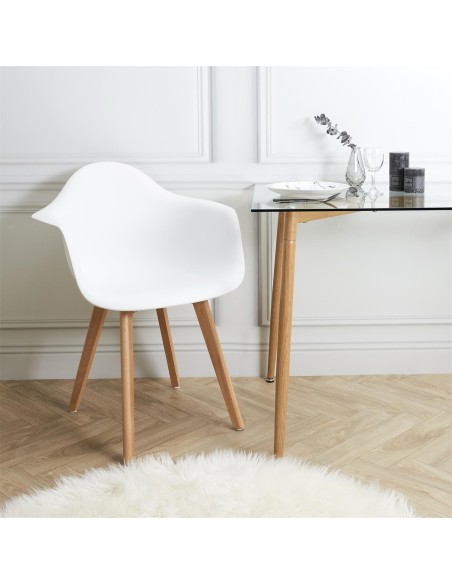 Lot De 6 Fauteuils Polypropilène Blanc Home Deco Factory