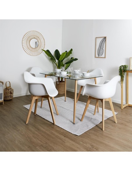 Lot De 6 Fauteuils Polypropilène Blanc Home Deco Factory