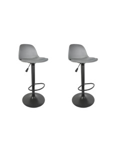 Lot De 2 Tabourets De Bar Isak Gris Home Deco Factory