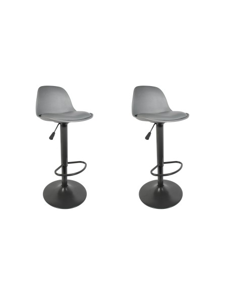 Lot De 2 Tabourets De Bar Isak Gris Home Deco Factory