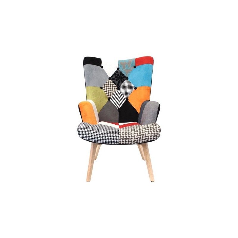 Fauteuil design coloré helsinki patchwork