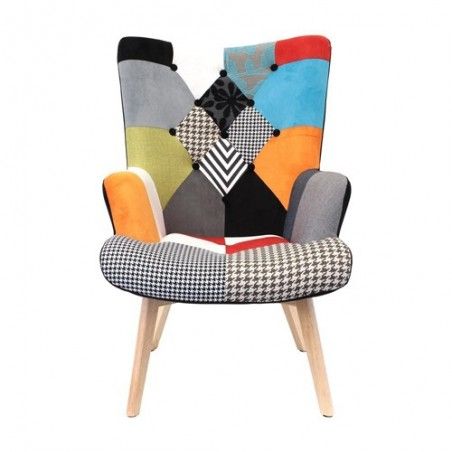 Fauteuil design coloré helsinki patchwork