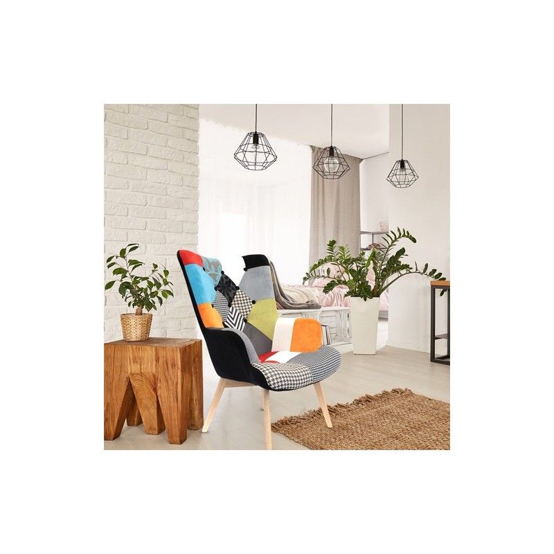 Fauteuil design coloré helsinki patchwork