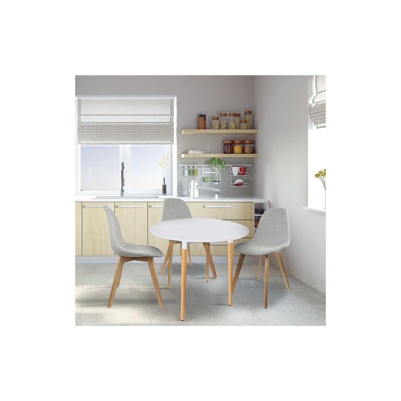 Table Scandinave Ronde Blanche