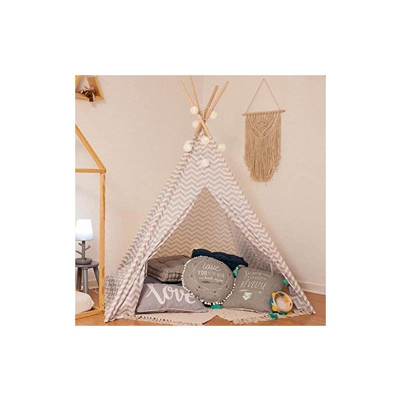 Tipi Déco Enfant 160cm Gris Atmosphera for kids