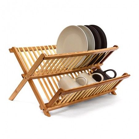 Egouttoir à vaisselle en bambou pliant