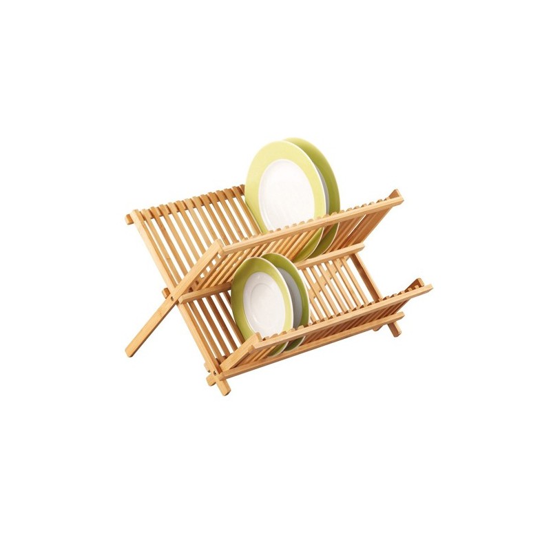 Egouttoir à vaisselle en bambou pliant