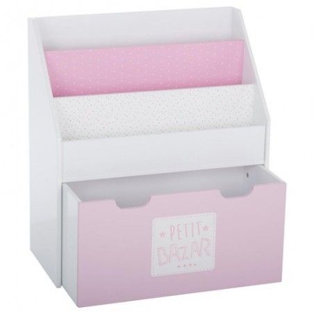 Bibliothèque Avec Bac Sur Roulettes Atmosphera Rose