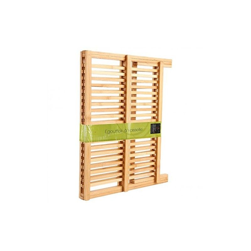 Egouttoir à vaisselle en bambou pliant