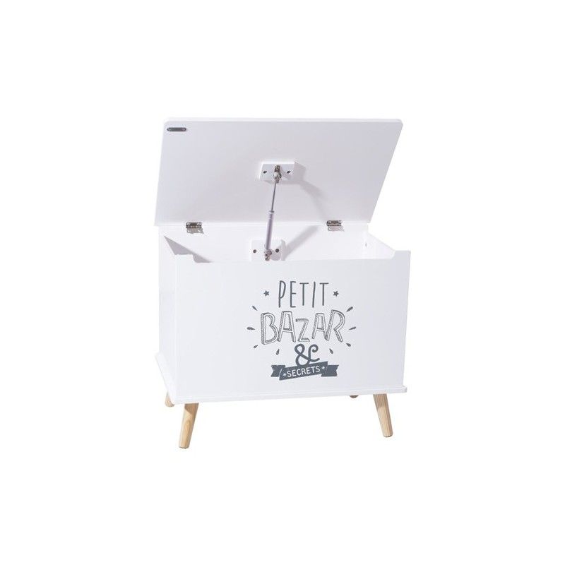 Coffre Rangement Enfant Petit Bazar Atmosphera Gris Et Blanc