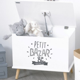 Coffre Rangement Enfant Petit Bazar Atmosphera Gris Et Blanc 2