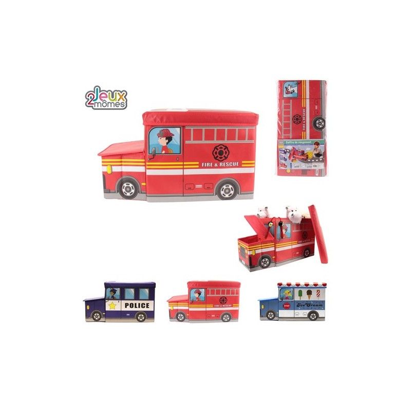 Coffre À Jouets Camion Pompier Rouge Home Deco Factory