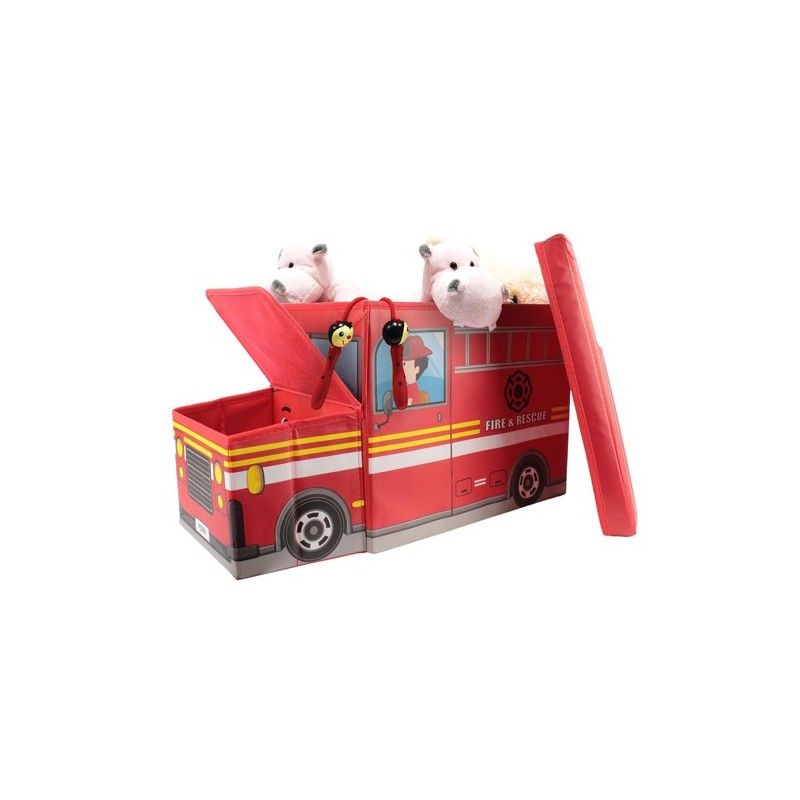 Coffre À Jouets Camion Pompier Rouge Home Deco Factory