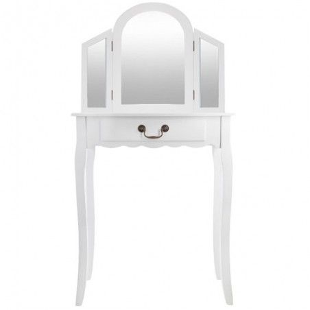 Coiffeuse Blanche Aurell En Bois Atmosphera