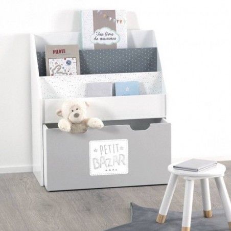 Bibliothèque Avec Bac Sur Roulettes Gris Atmosphera