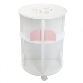 Bibliothèque Ronde Roulettes Pour Enfants Rose Atmosphera 2