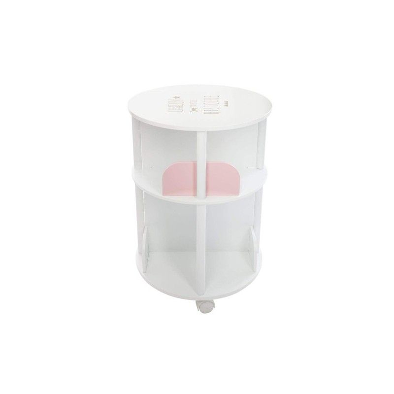 Bibliothèque Ronde Roulettes Pour Enfants Rose Atmosphera