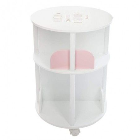 Bibliothèque Ronde Roulettes Pour Enfants Rose Atmosphera