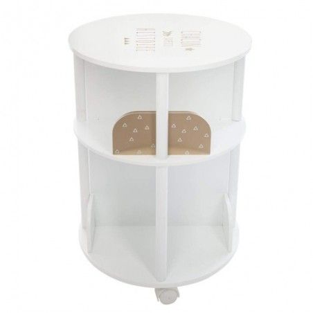 Bibliothèque Ronde Roulettes Pour Enfants Rose Atmosphera