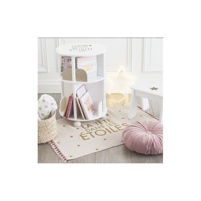 Bibliothèque Ronde Roulettes Pour Enfants Rose Atmosphera