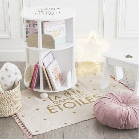 Bibliothèque Ronde Roulettes Pour Enfants Rose Atmosphera