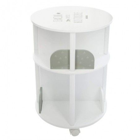 Bibliothèque Ronde Sur Roulettes Pour Enfants Gris