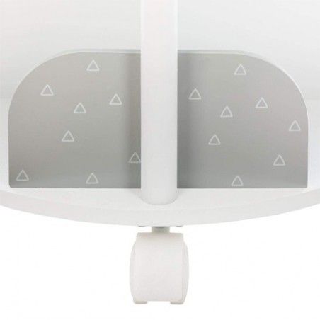 Bibliothèque Ronde Sur Roulettes Pour Enfants Gris