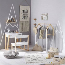 Penderie Enfant En Bois Forme Maison Blanc Atmosphera 2