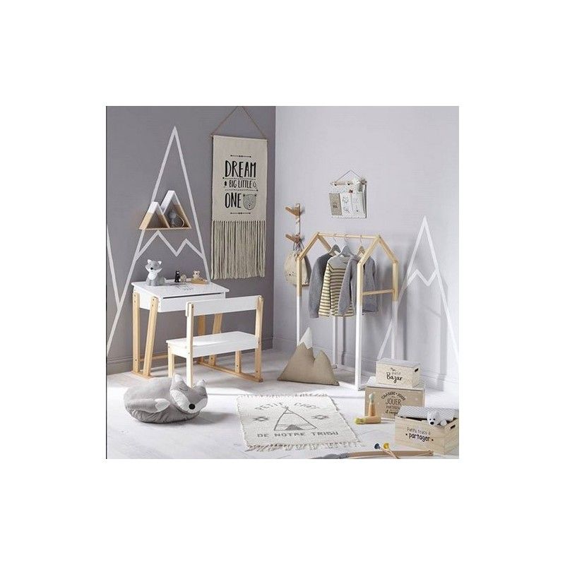 Penderie Enfant En Bois Forme Maison Blanc Atmosphera