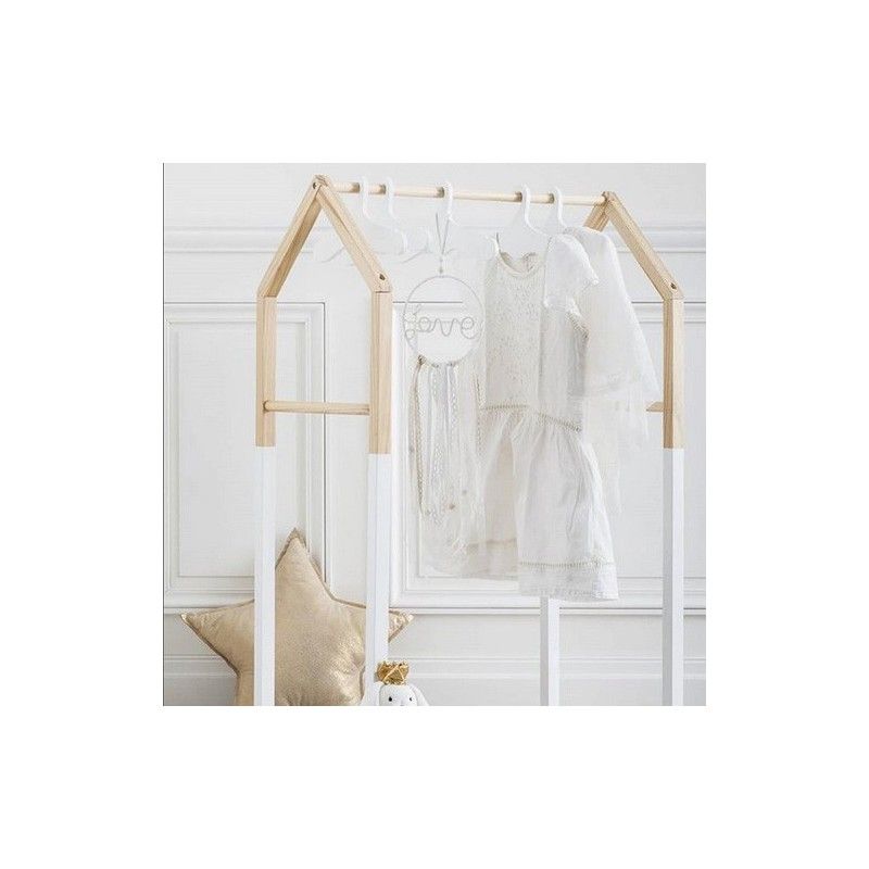 Penderie Enfant En Bois Forme Maison Blanc Atmosphera