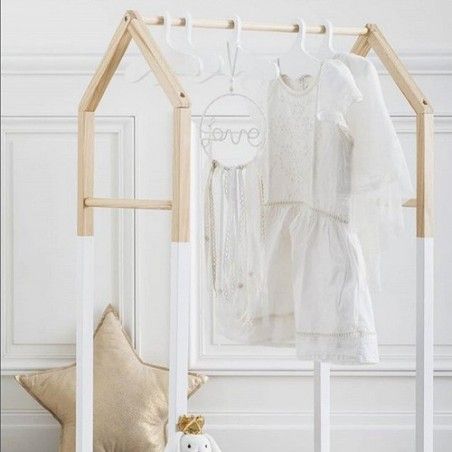 Penderie Enfant En Bois Forme Maison Blanc Atmosphera