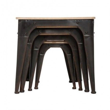 Table D\'appoint en métal Design Recup Gris