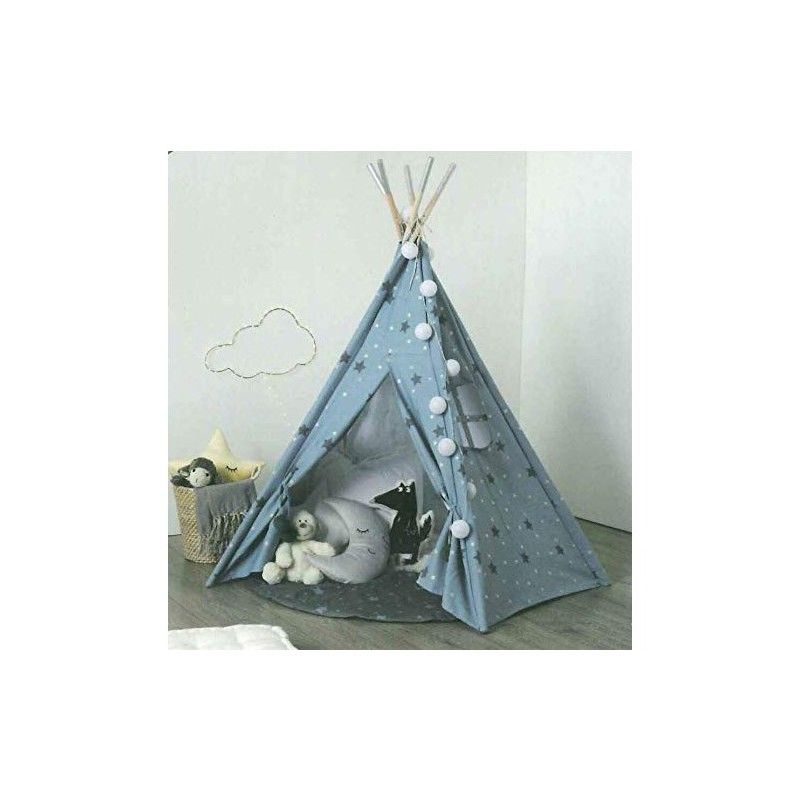 Tipi Argent Avec Son Tapis Gris Atmosphera For Kids