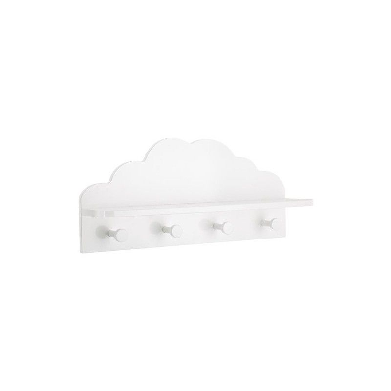 Coffre À Jouets Nuage Blanc + Bibliothèque Nuage Blanc + Patère Nuage Blanc