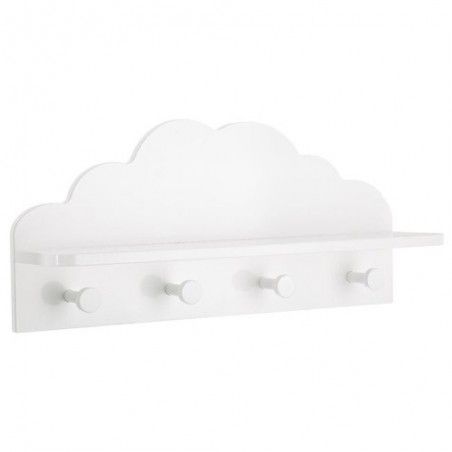 Coffre À Jouets Nuage Blanc + Bibliothèque Nuage Blanc + Patère Nuage Blanc
