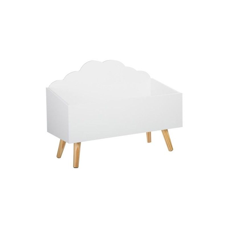 Coffre À Jouets Nuage Blanc + Bibliothèque Nuage Blanc + Patère Nuage Blanc