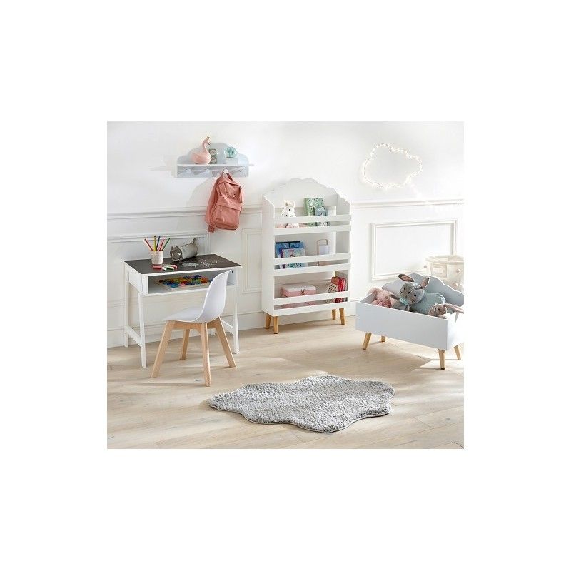 Coffre À Jouets Nuage Blanc + Bibliothèque Nuage Blanc + Patère Nuage Blanc