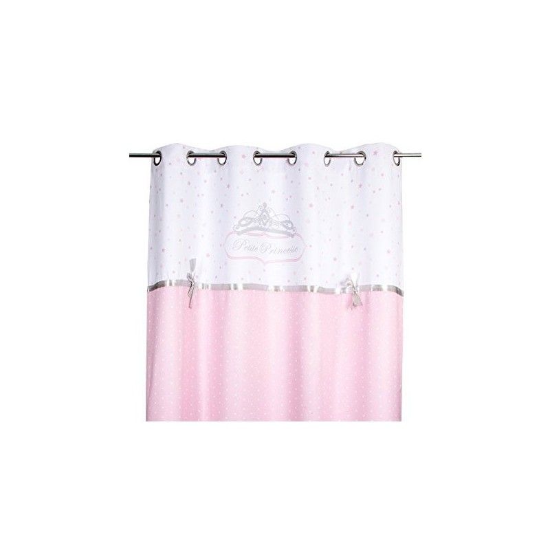 Meuble Chateau De Rangement Rose + 2 Rideaux Princesse Rose Noeud Brodé