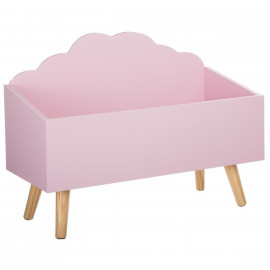 Tipi Enfant Rose + Coffre À Jouets Nuage Rose 2