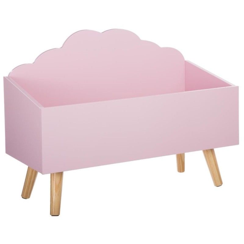 Tipi Enfant Rose + Coffre À Jouets Nuage Rose