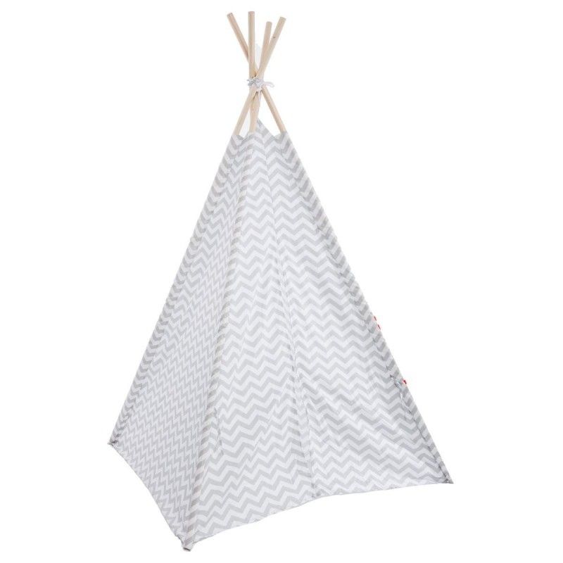 Tipi Enfant Gris + Coffre À Jouets Nuage Gris