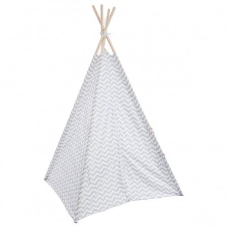 Tipi Enfant Gris + Coffre À Jouets Nuage Gris
